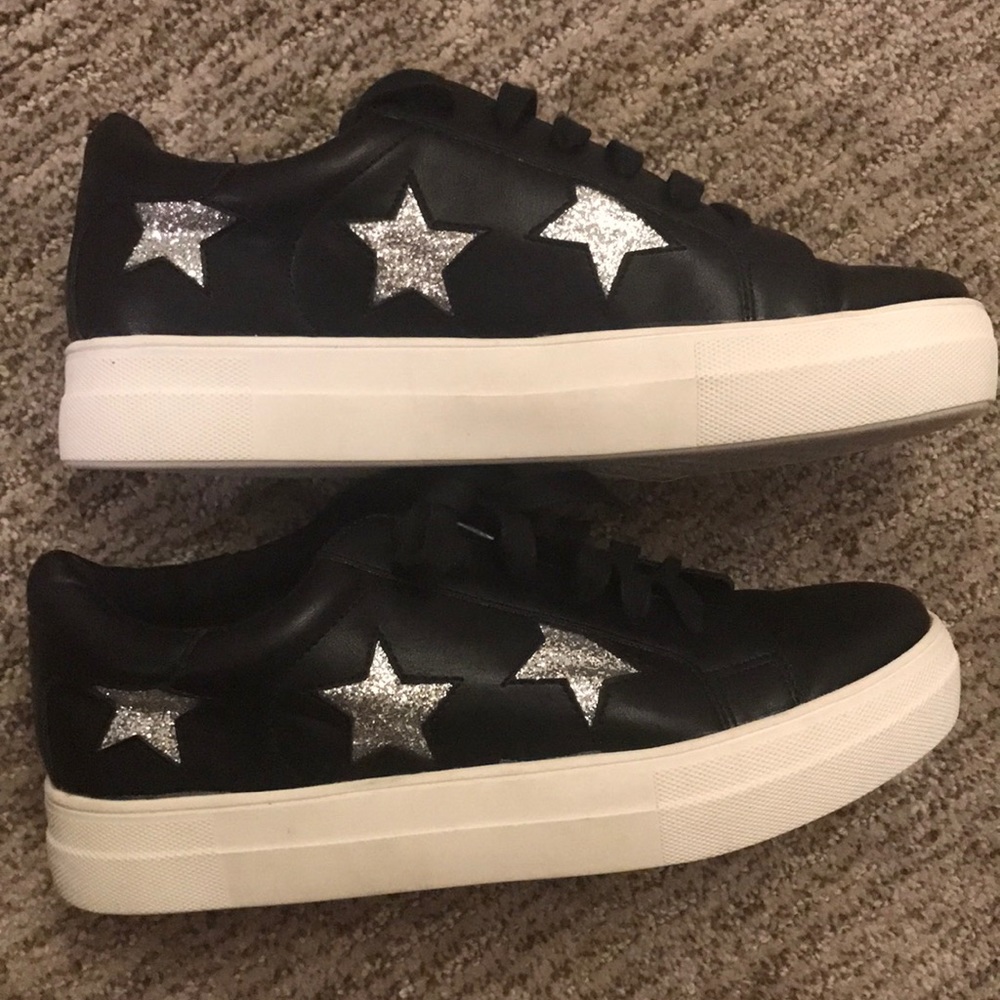 Black Glitter Star Shoes
